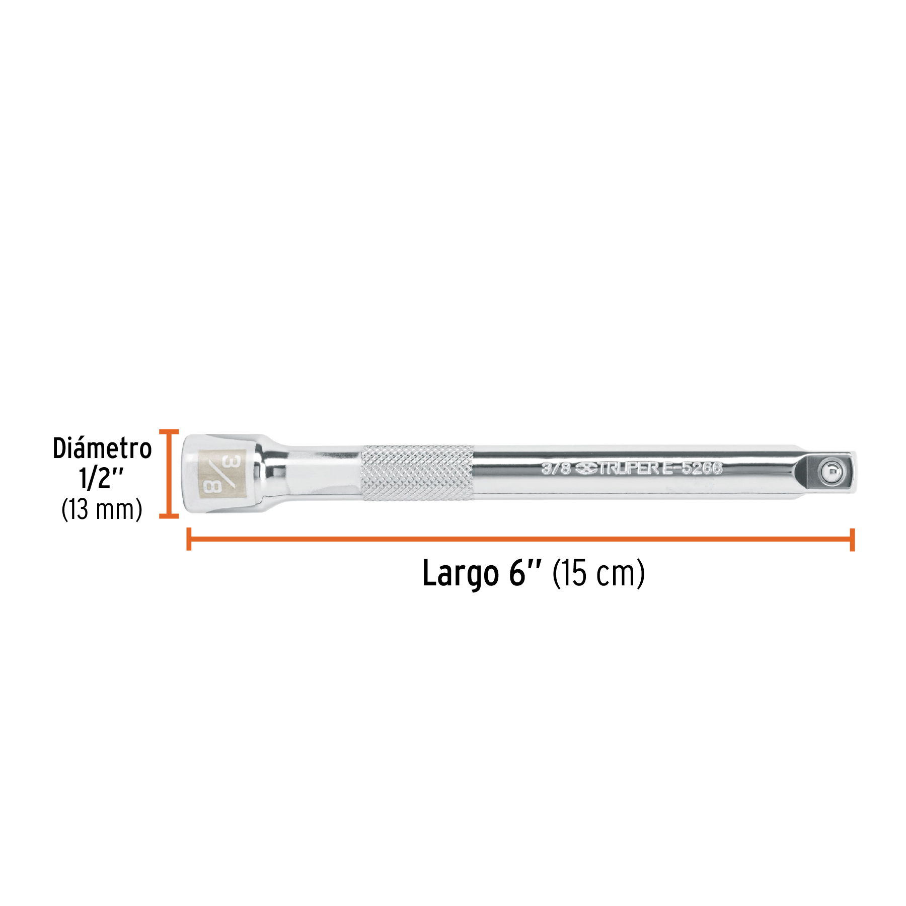 Extensión de 6' para matraca para dados cuadro 3/8' - E-5266 / 13916