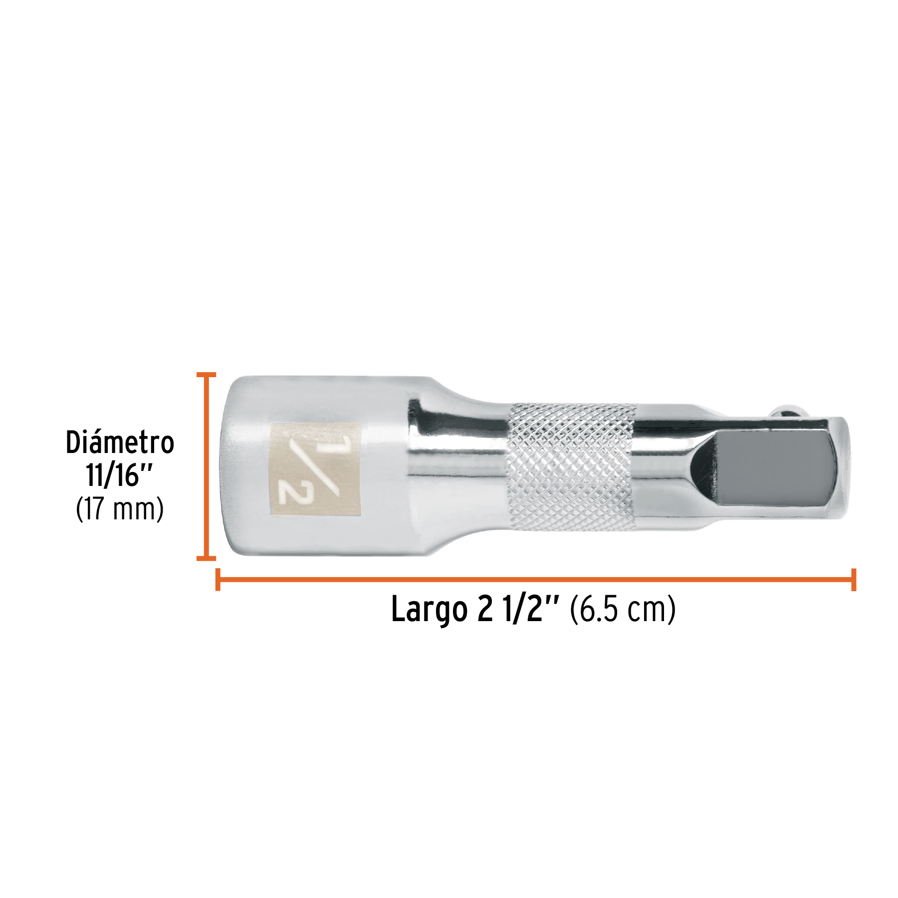 Extensión de 2-1/2' para matraca, para dados cuadro 1/2' - E-5460 / 13414