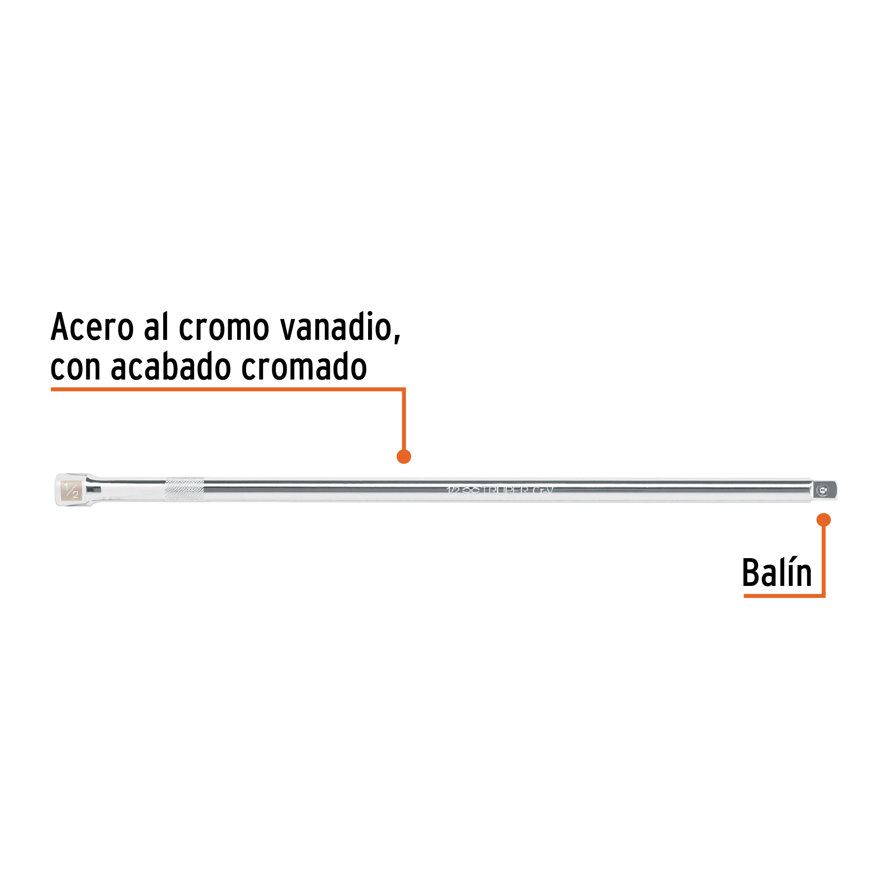 Extensión de 15' para matraca para dados cuadro 1/2' - E-5464 / 13918