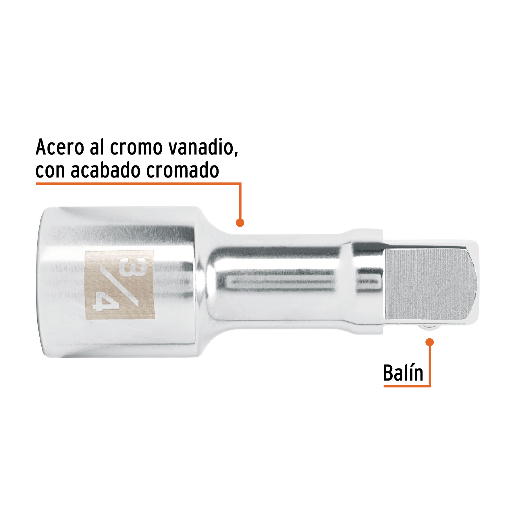 Extensión de 4' para matraca, para dados cuadro 3/4' - E-5660 / 13902
