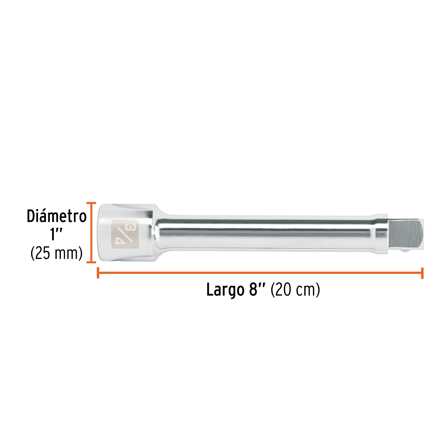 Extensión de 8' para matraca, para dados cuadro 3/4' - E-5661 / 13904