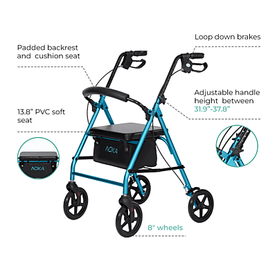 RollaLite 8"Aluminum Rollator E007CB