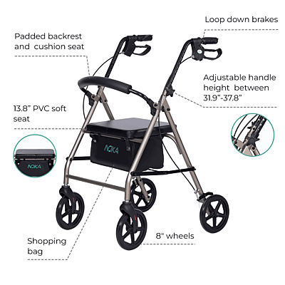 RollaLite 8"Aluminum Rollator E007CH