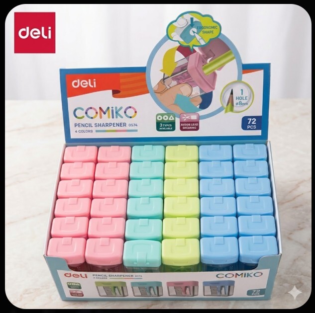 DELI E0574 PENCIL SHARPENER WITH CANISTER