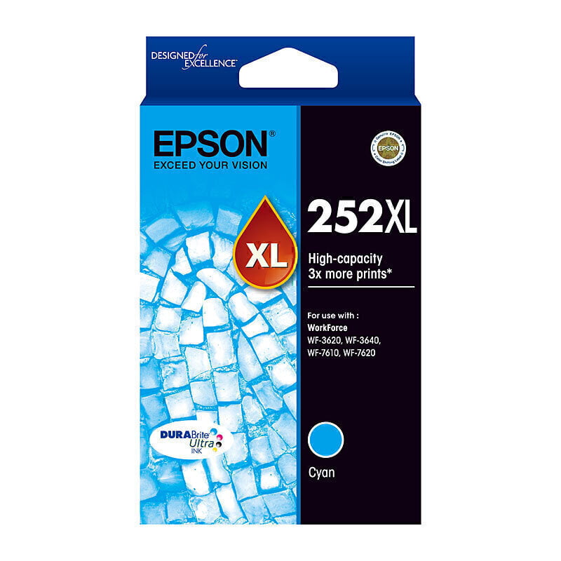252XL Cyan Premium Original EPSON Inkjet Cartridge 252XL Cyan Premium Original EPSON Inkjet Cartridge