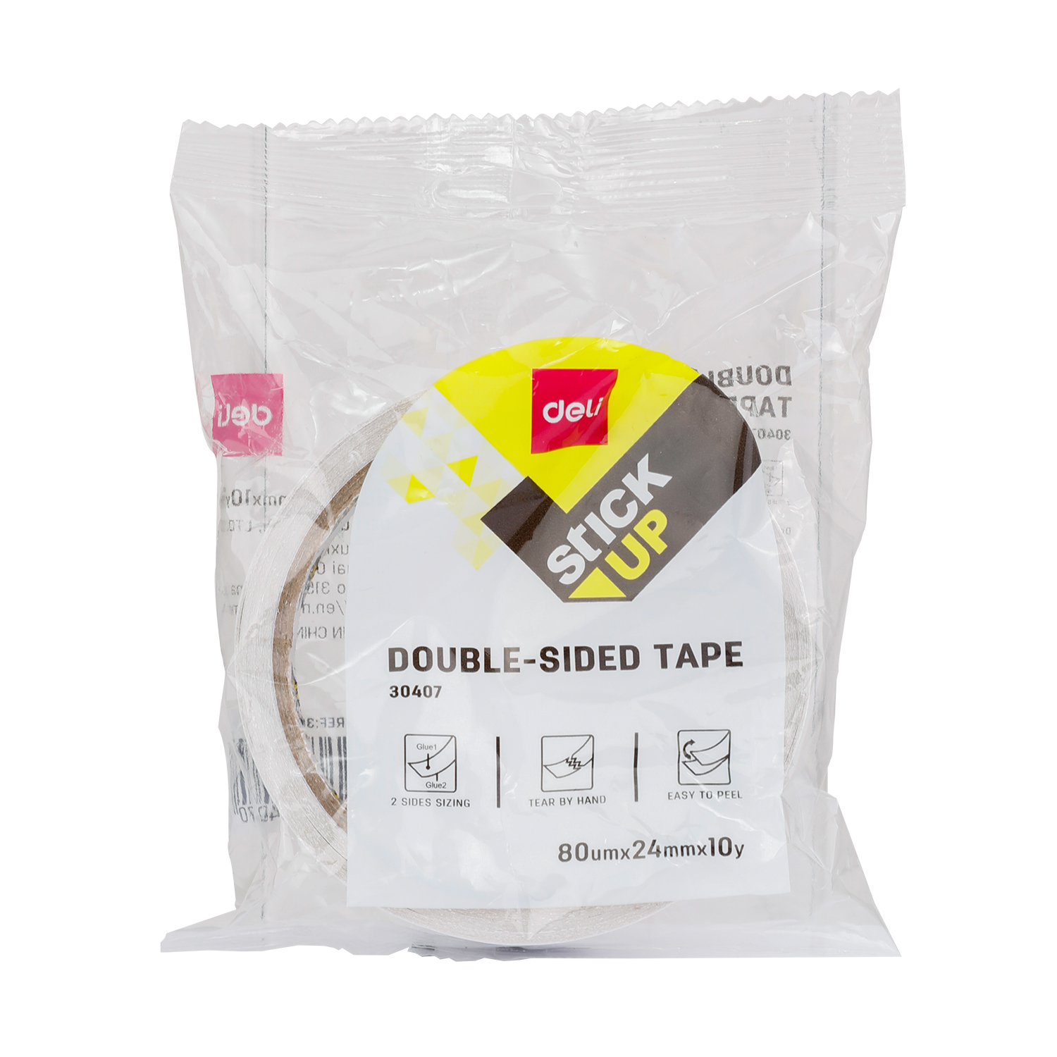DELI E30407 DOUBLE-SIDE TAPE WHITE 1"X10
