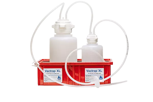 Vactrap™ Round XL 4L + 2L PP Red Bin 1/4" ID Tubing 1/EA