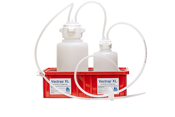 Vactrap™ Round XL 4L + 2L PP Red Bin 1/4" ID Tubing 1/EA