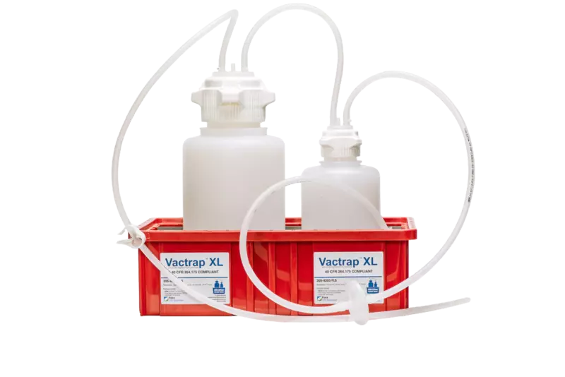 Vactrap™ Round XL 4L + 2L PP Red Bin 1/4" ID Tubing 1/EA