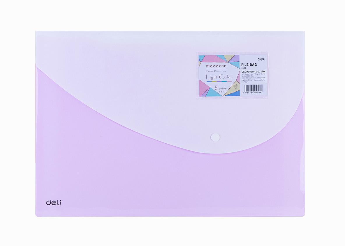 DELI 5506 FC FILE BAG ASST COLORS Pack of 10pcs