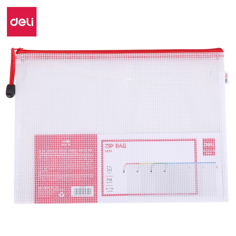 DELI E5654 CLASSIC A4 ZIP BAG - MESH TYPE