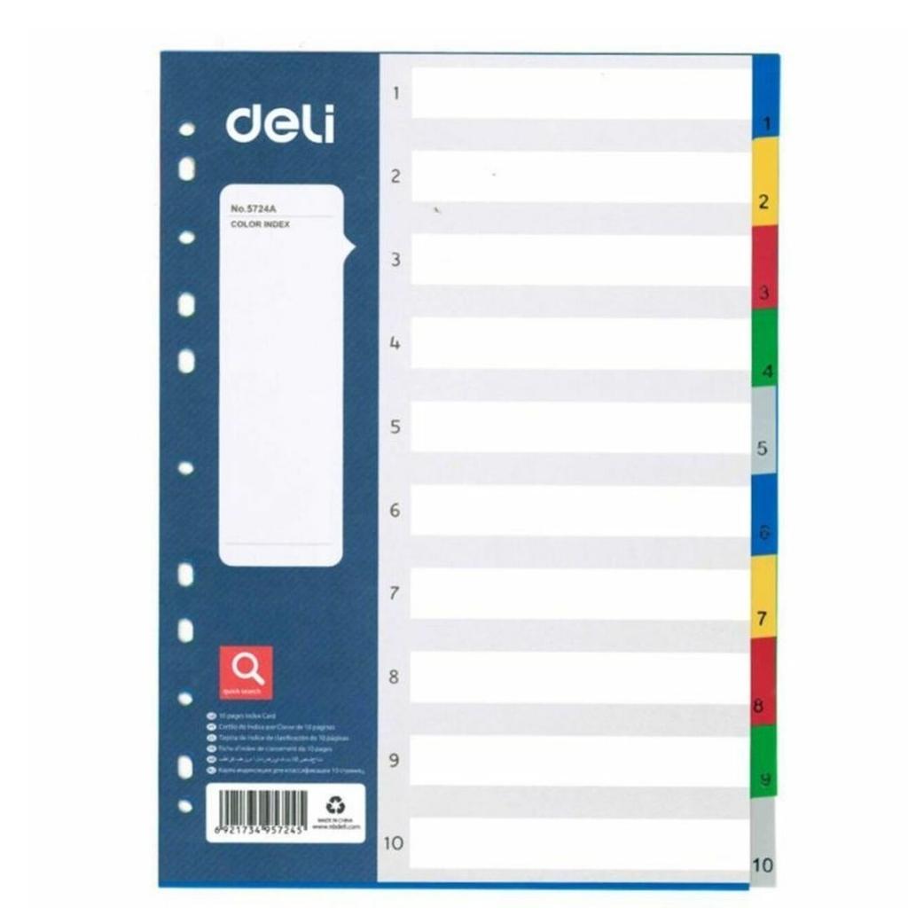 DELI F/DIVIDER E5724A 1-10 PVC COLOR