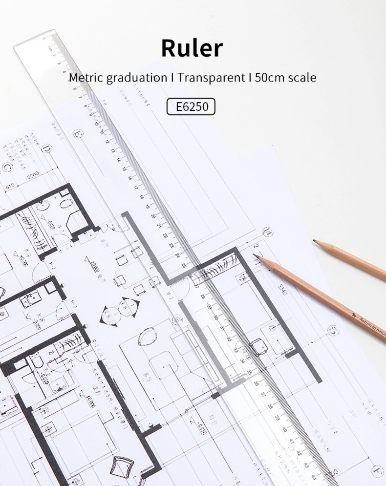 DELI E6250 DURABLE RULER 50CM 20"