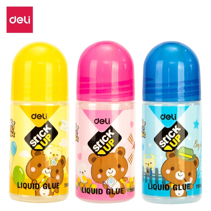 DELI E7301A STICK UP LIQUID GLUE 35ML KIDS COLORS