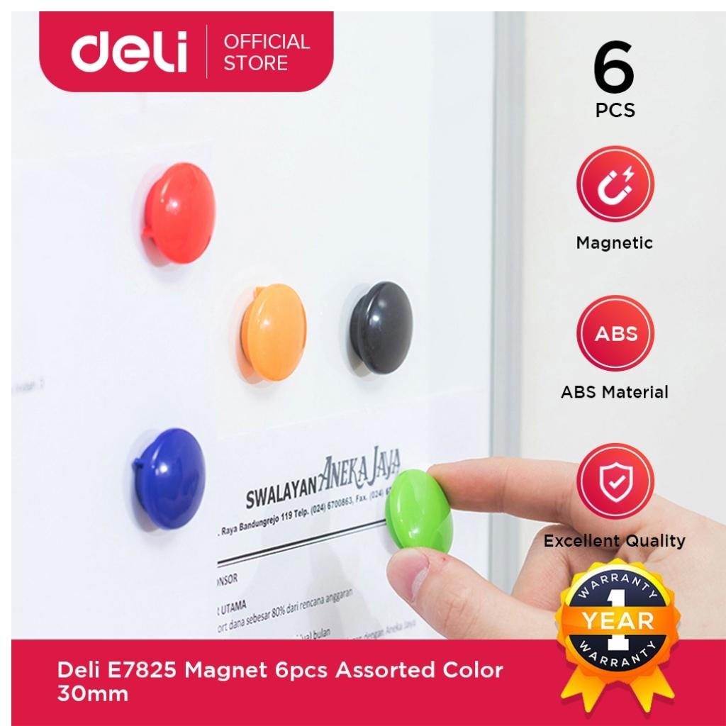 DELI E7825 MAGNETS 30MM ASST CARD/6s