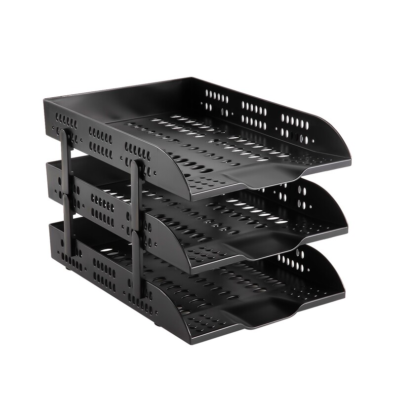 DELI E9215 PLASTIC EXEC TRAY 3TIER GREY