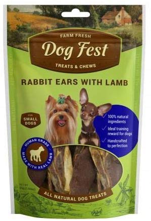 Dog Fest Rabbit ears with lamb for mini-dogs - 55g (1.94oz) Dog Fest Rabbit ears with lamb for mini-dogs - 55g (1.94oz)