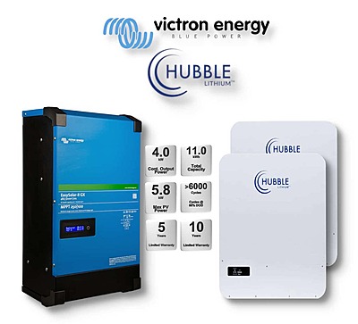 5.0 kW VICTRON EasySolar - HUBBLE Combo, c/w 2x 5.12 kWh Lithium Battery 5.0 kW VICTRON EasySolar - HUBBLE Combo, c/w 2x 5.12 kWh Lithium Battery