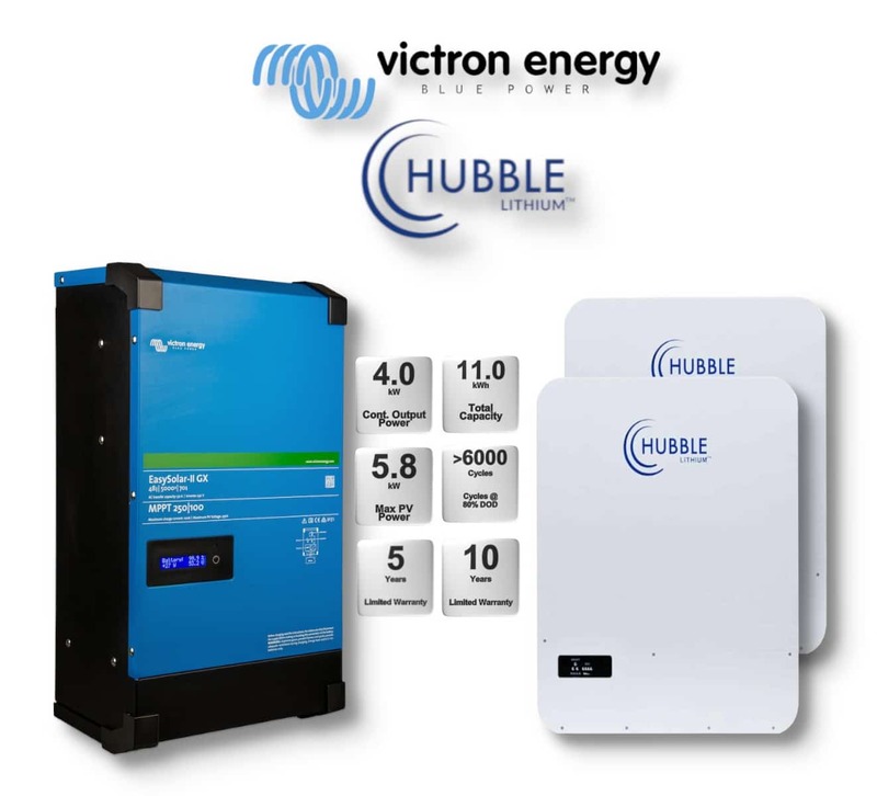 5.0 kW VICTRON EasySolar - HUBBLE Combo, c/w 2x 5.12 kWh Lithium Battery