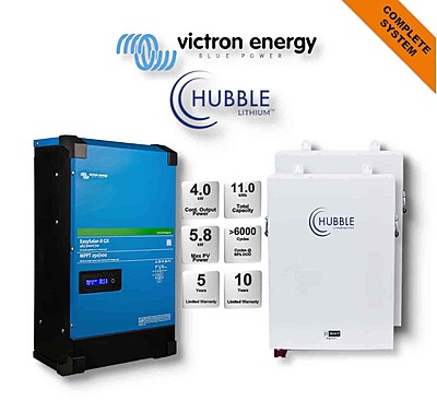 5.0 kW VICTRON EasySolar - HUBBLE Combo, c/w 2x 5.5 kWh Lithium Batteries