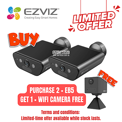[Buy2Get1Free]EZVIZ 4K Smart Home Solar Battery Camera, Black