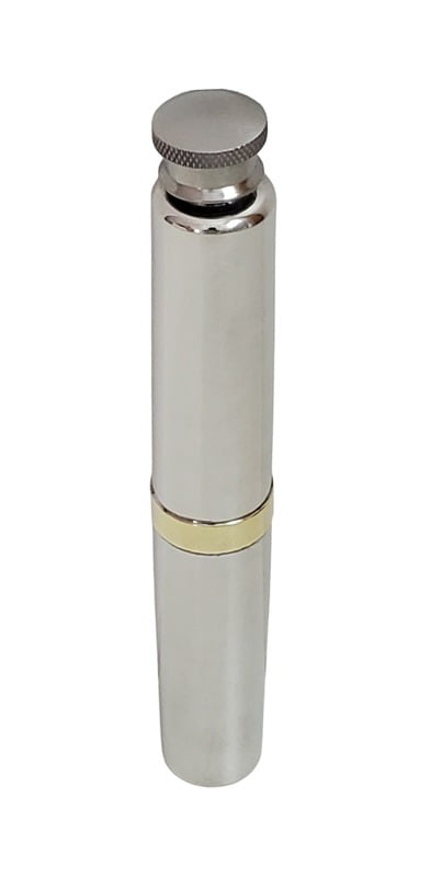 English Pewter Flask with Brass Rim English Pewter Flask with Brass Rim