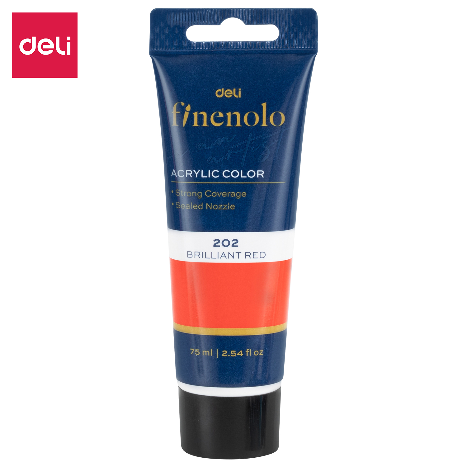 DELI FINENOLO EC75-BE ACRYLIC COLOR TUBE 75ML BRILLIANT RED