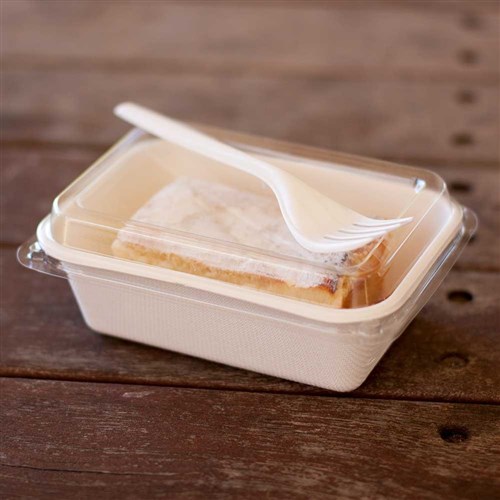 Lid Pet To Suit Natural Fibre 370ml Containers Clear Pack 50