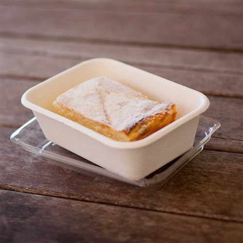 Container Rectangular Natural Fibre White 370ml Ctn 500