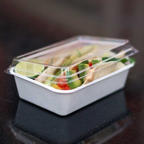 Lid Rectangular PET To Suit Natural Fibre 500ml Containers Clear Ctn 500