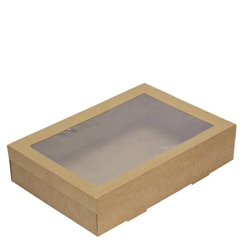 Lid Catering With Window To Suit Catering Tray Size 2 Kraft 363x255x30mm