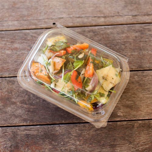 Hinged Lid Container Fresh View Salad Recycled Pet Clear Super Ctn 250