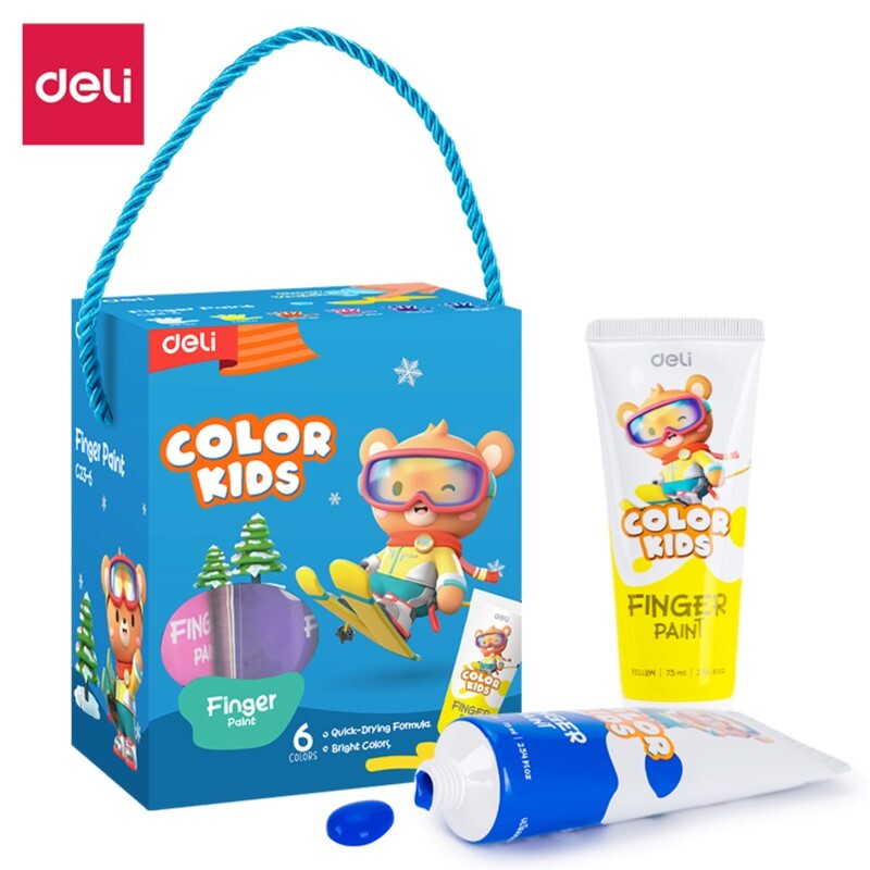 DELI C23-6 FINGER PAINT 75ML x 6 COLOURS