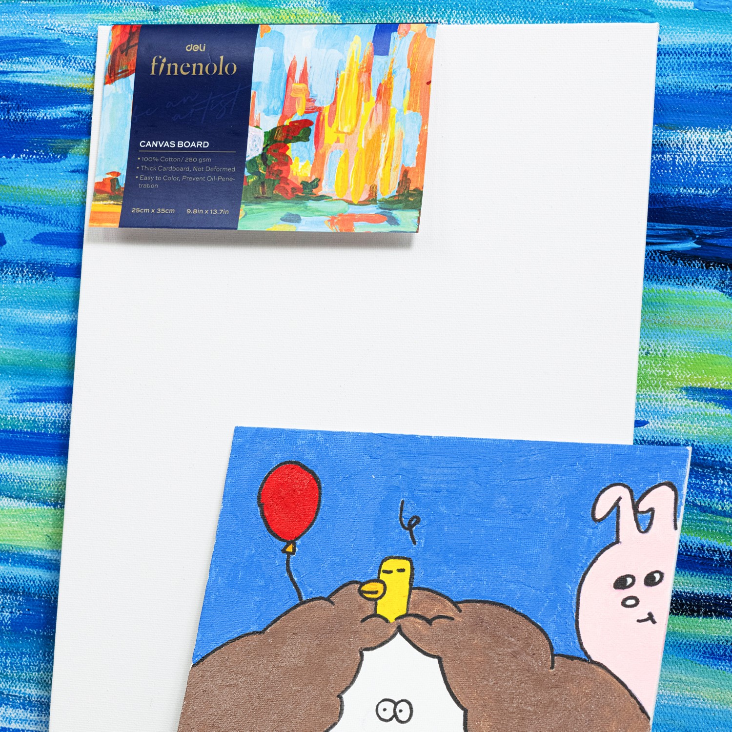 DELI C280-5 CANVAS PANEL 280GSM 30x40cm WHITE