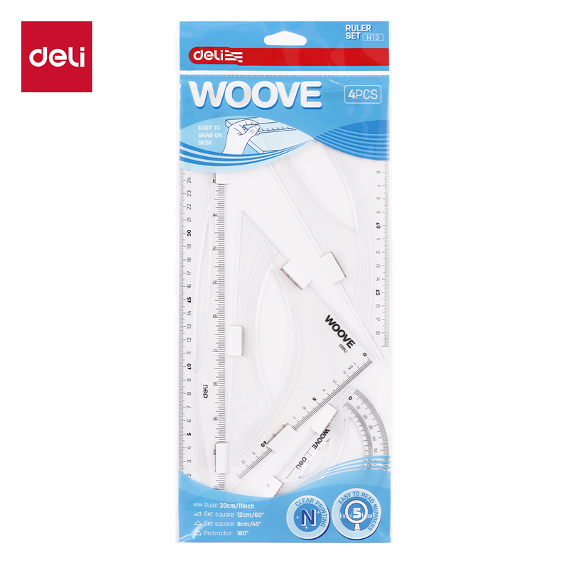 DELI EH13 DRAFTING SET OF 4PCS