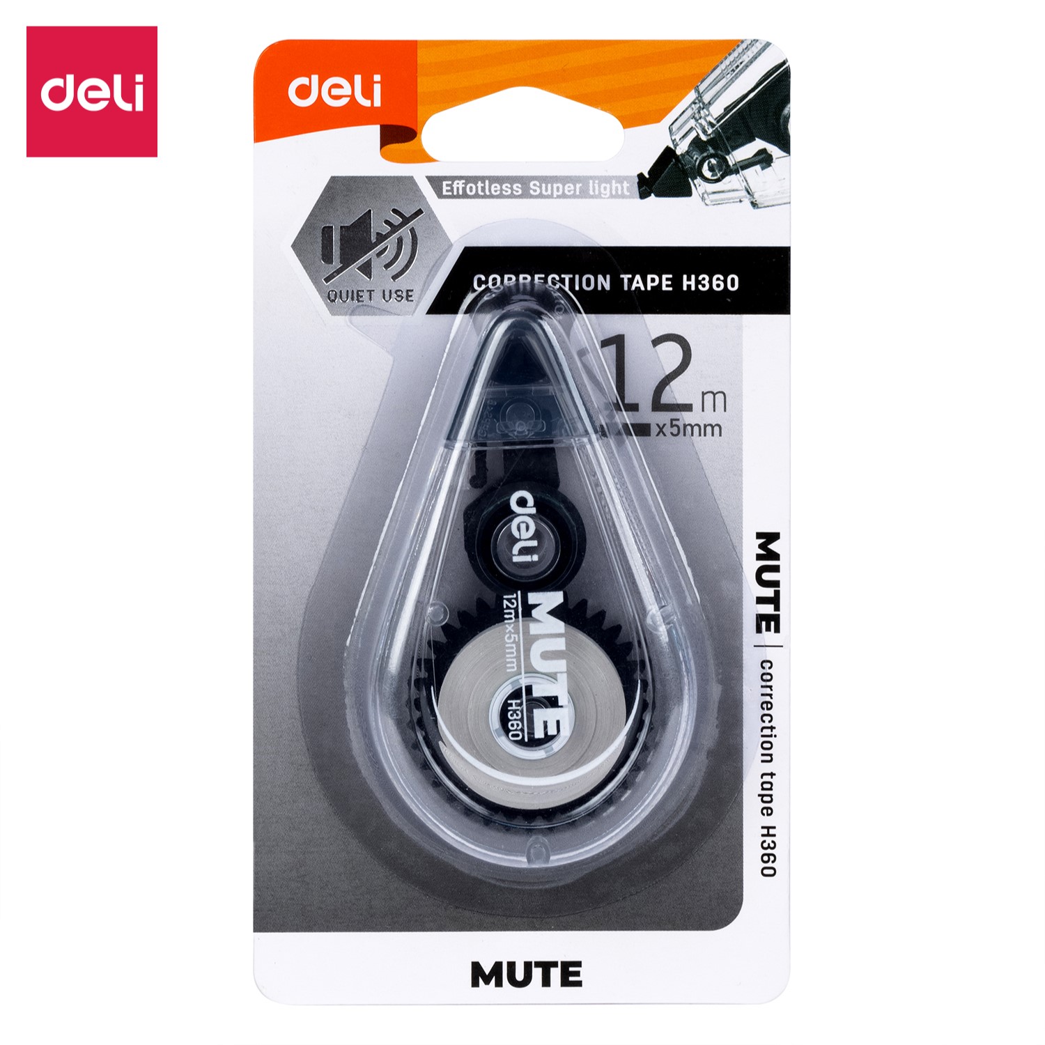 DELI H360  MUTE CORRECTION TAPE 5MMx12MT