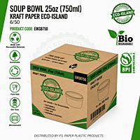 Soup Bowl 25oz (750ml) Kraft Paper Eco-Island 6/50