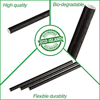 Paper Straw Blk (7.5") Eco-Island 10/400