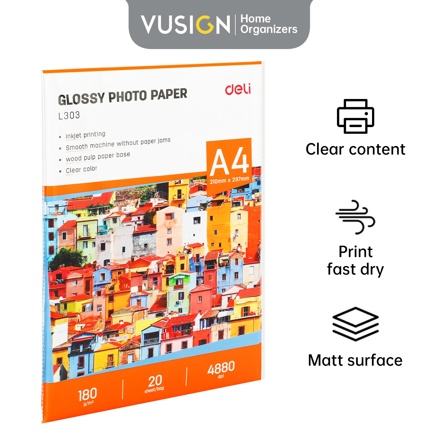 DELI EL301 INKJET PHOTO PAPER 180G