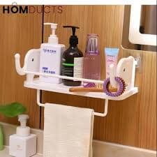 ELEPHANT WALL MOUNTED STORAGE WITH TOWEL RACK