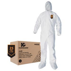 A40 Liquid & Particle Protection Coveralls w/ Hood, Boots, & Elastic Wrists, XL A40 Liquid & Particle Protection Coveralls w/ Hood, Boots, & Elastic Wrists, XL