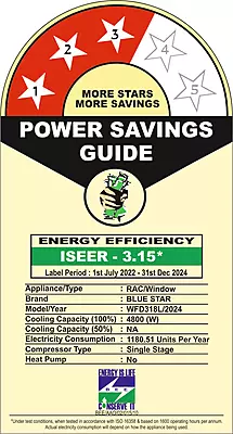 Energy-efficient cooling with the Blue Star WFD318L - 1.5 Ton 3 Star.