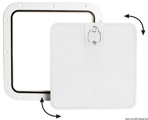 White inspection hatch removable lid 375 x 375mm