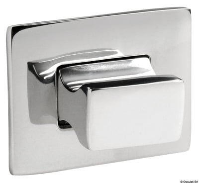 Knob + ring Rectangular polished AISI316 Knob + ring Rectangular polished AISI316