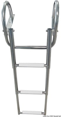 4-step (white) telescopic ladder w/handles