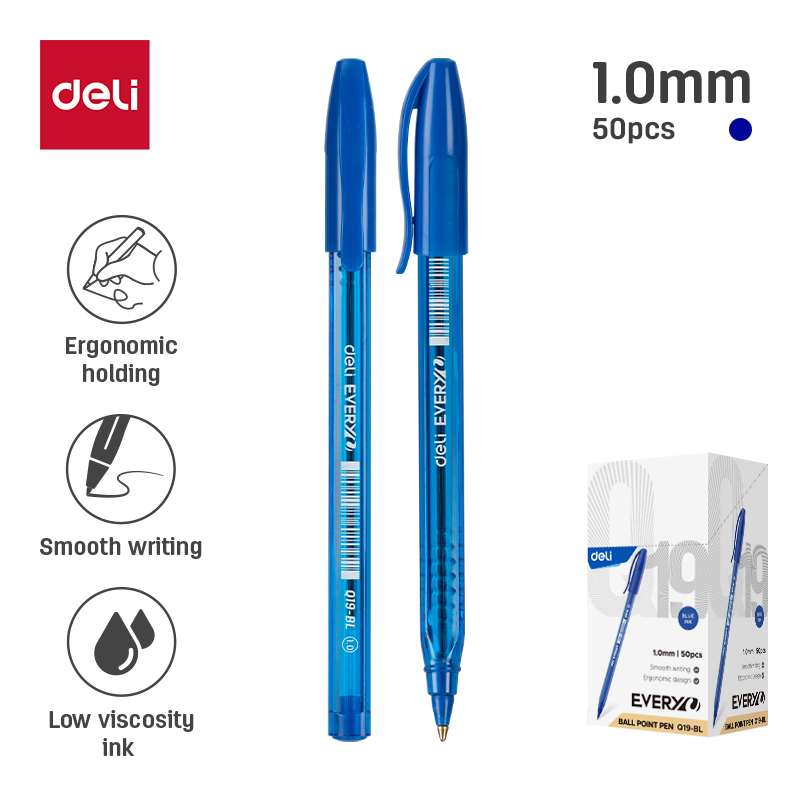 DELI Q19 TRANSLUSCENT BIROS 1.0MM - BLUE