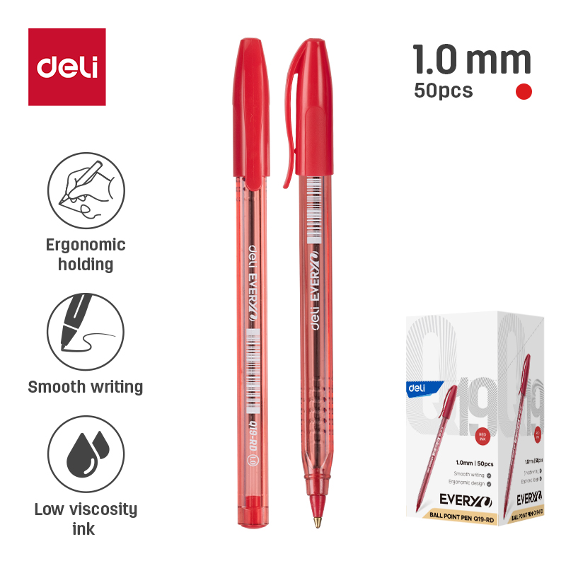 DELI Q19 TRANS.BIROS 1.0MM RED