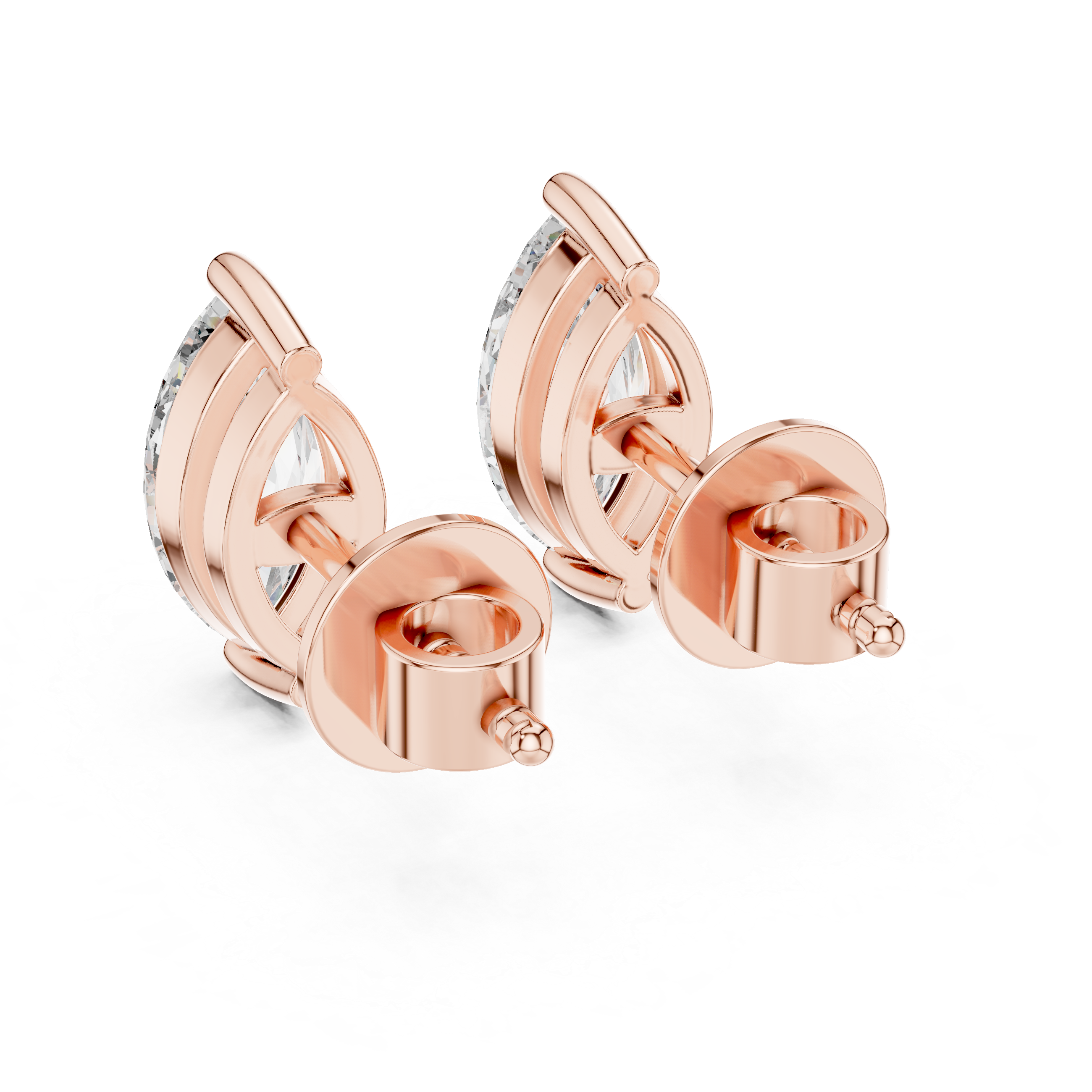 Marquise diamond Lab grown earstuds prongs setting