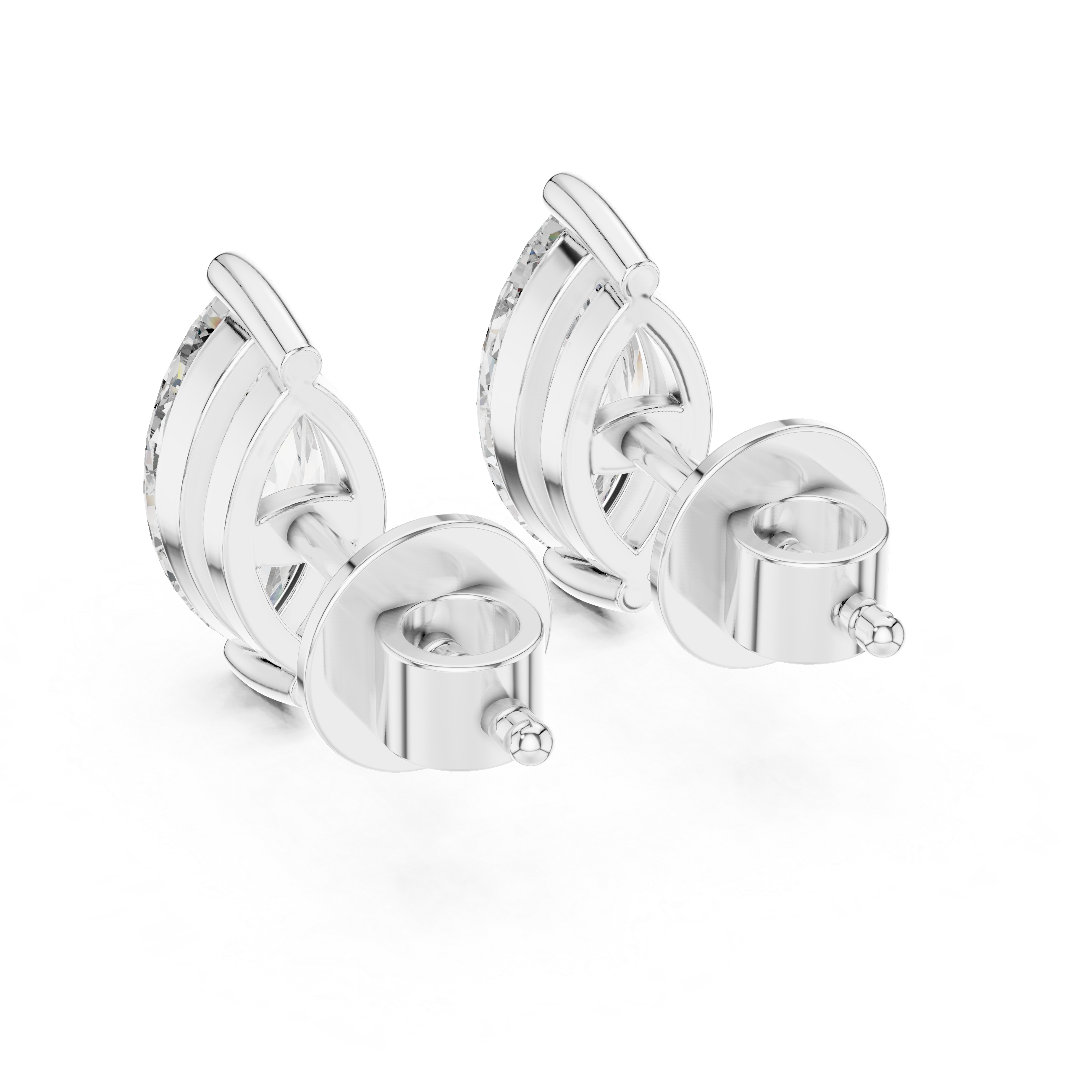 Marquise diamond Lab grown earstuds prongs setting