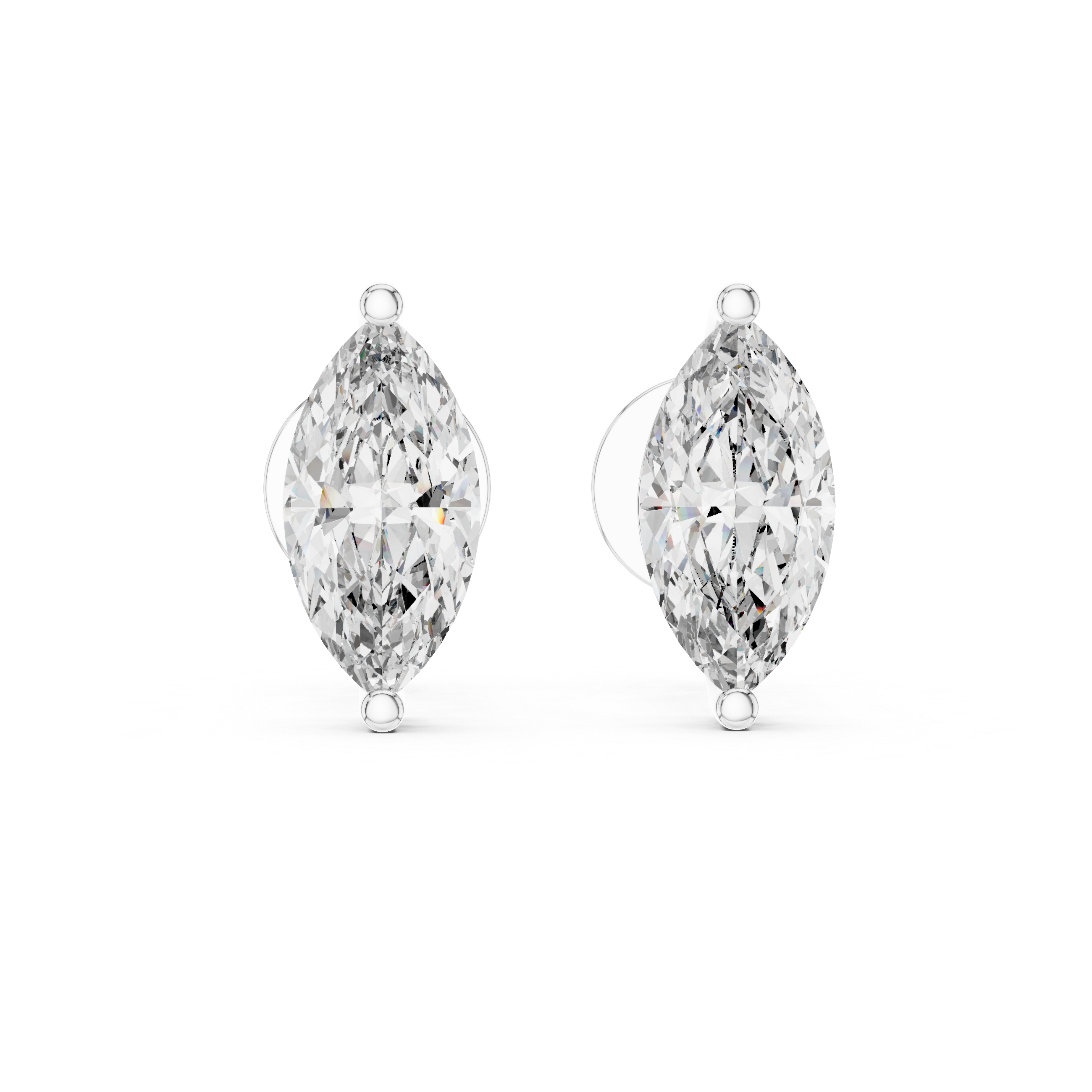 Marquise diamond Lab grown earstuds prongs setting
